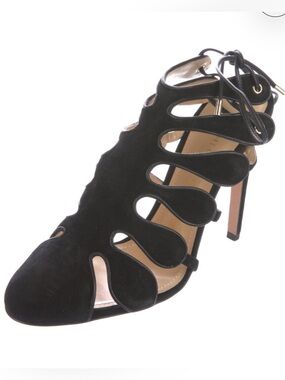 Chloe Gosselin black leather lace up stiletto mules. Sz 38.5